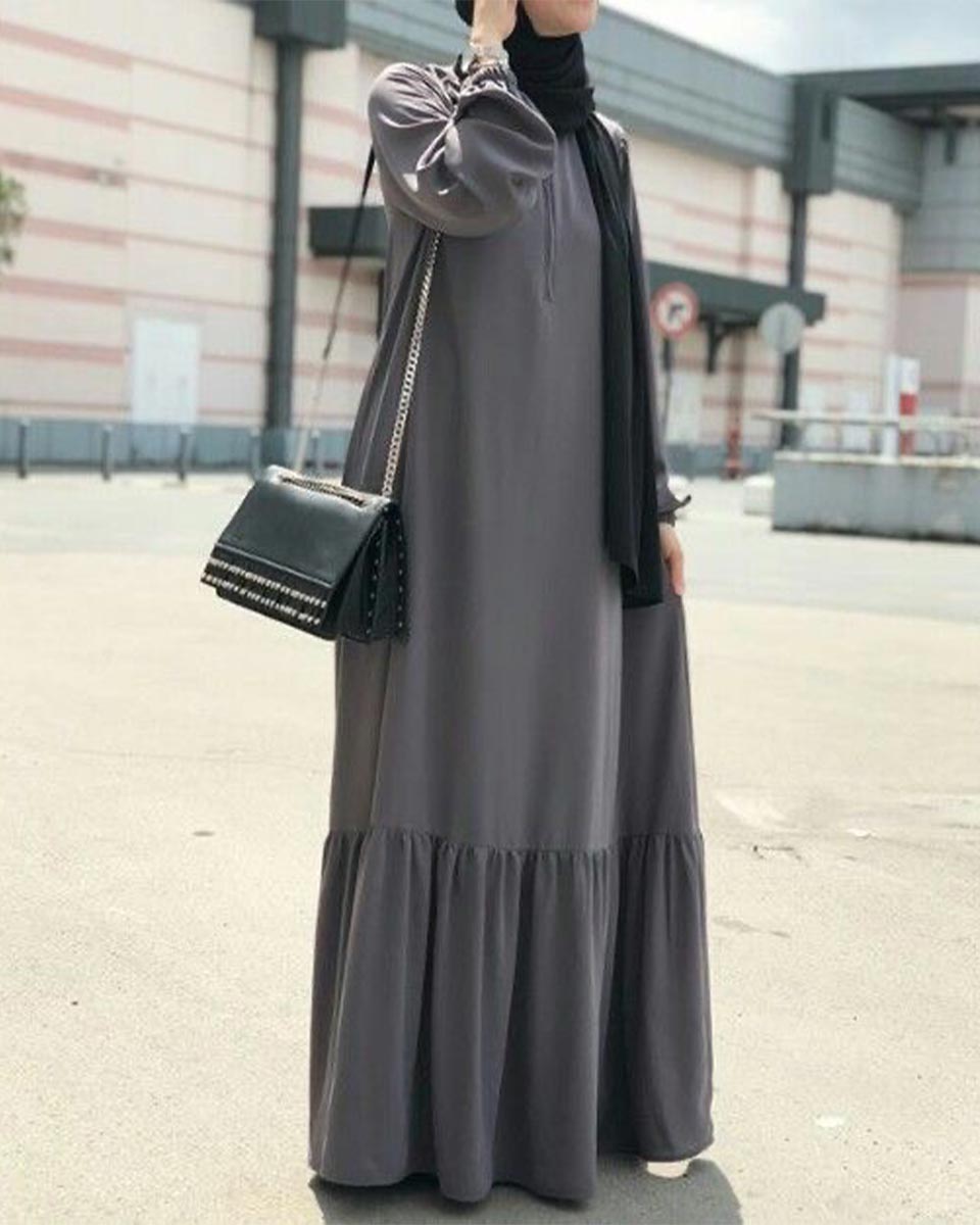 Frill-Abaya-Classic-Grey-1